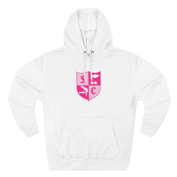 Waxahatchee Pink Shield Three-Panel Fleece Hoodie